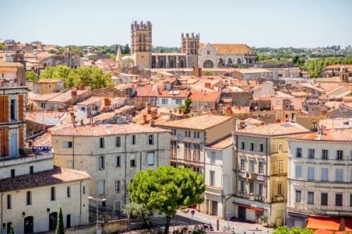 vue centre ville ancien Montpellier